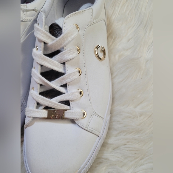 Guess GBG Los Angeles White & Gold Wedge SneakerWhite and Gold Women's Sneakers - Picture 4 of 8